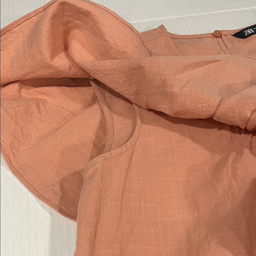 Zara Peach Ruffled Blouse - Picture 9 of 9